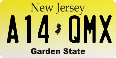 NJ license plate A14QMX