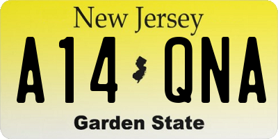 NJ license plate A14QNA