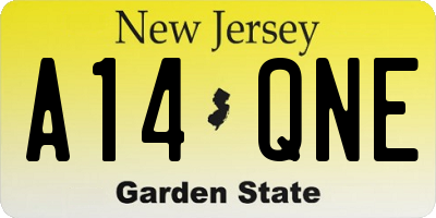 NJ license plate A14QNE