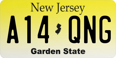 NJ license plate A14QNG