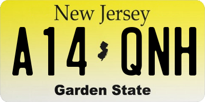 NJ license plate A14QNH