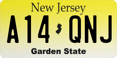 NJ license plate A14QNJ
