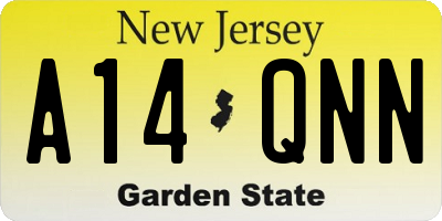 NJ license plate A14QNN