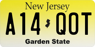 NJ license plate A14QOT