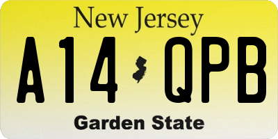 NJ license plate A14QPB