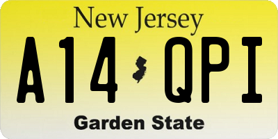 NJ license plate A14QPI