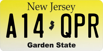 NJ license plate A14QPR