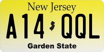 NJ license plate A14QQL