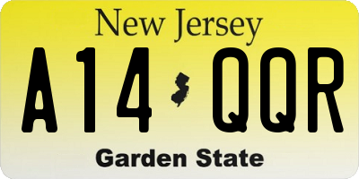 NJ license plate A14QQR