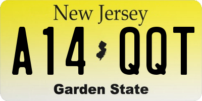 NJ license plate A14QQT