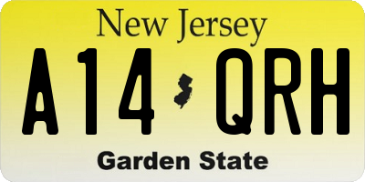 NJ license plate A14QRH