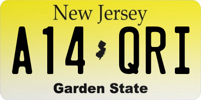 NJ license plate A14QRI