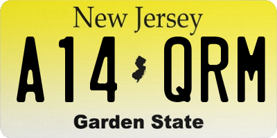 NJ license plate A14QRM