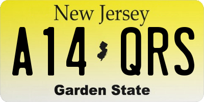 NJ license plate A14QRS