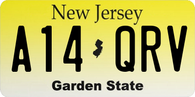 NJ license plate A14QRV