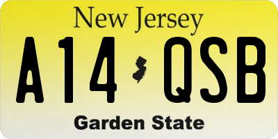 NJ license plate A14QSB