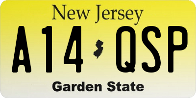 NJ license plate A14QSP
