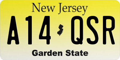 NJ license plate A14QSR