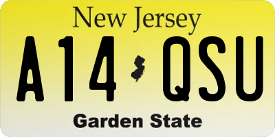 NJ license plate A14QSU