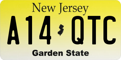 NJ license plate A14QTC