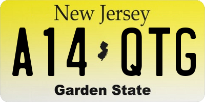 NJ license plate A14QTG