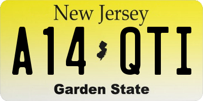 NJ license plate A14QTI