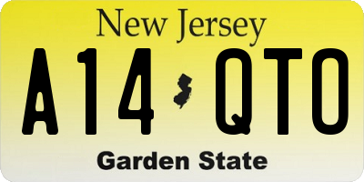 NJ license plate A14QTO
