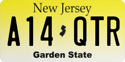 NJ license plate A14QTR