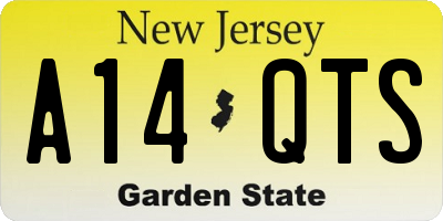 NJ license plate A14QTS