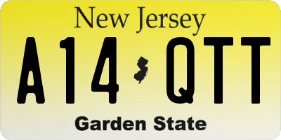 NJ license plate A14QTT