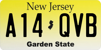 NJ license plate A14QVB
