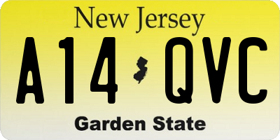 NJ license plate A14QVC