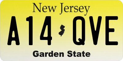 NJ license plate A14QVE