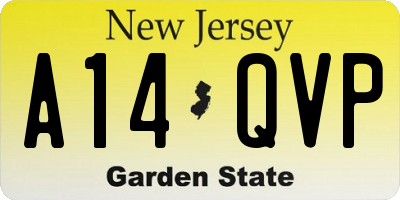 NJ license plate A14QVP