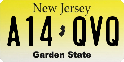 NJ license plate A14QVQ