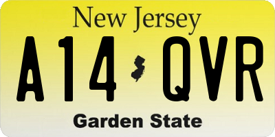 NJ license plate A14QVR