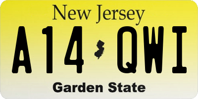 NJ license plate A14QWI