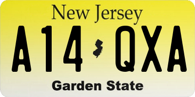 NJ license plate A14QXA