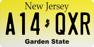 NJ license plate A14QXR