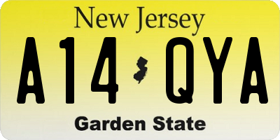 NJ license plate A14QYA