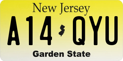 NJ license plate A14QYU