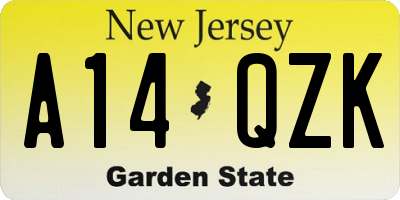NJ license plate A14QZK