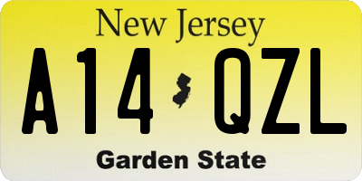 NJ license plate A14QZL