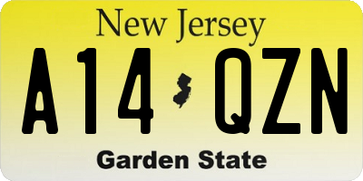 NJ license plate A14QZN