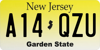 NJ license plate A14QZU