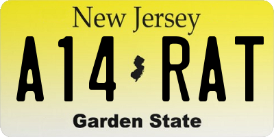 NJ license plate A14RAT