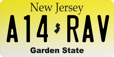 NJ license plate A14RAV