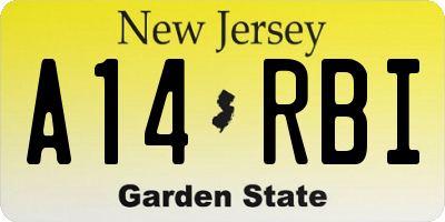 NJ license plate A14RBI