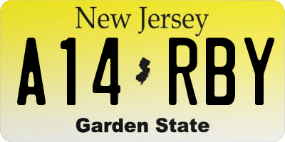 NJ license plate A14RBY