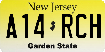 NJ license plate A14RCH